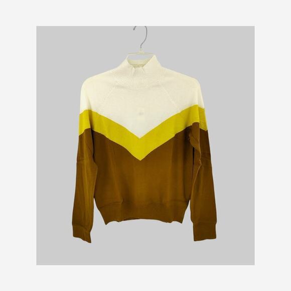 aerie Sweaters - Aerie Offline Sweater Womens Medium Brown Chillside Apres Ski Chevron 70s Retro
